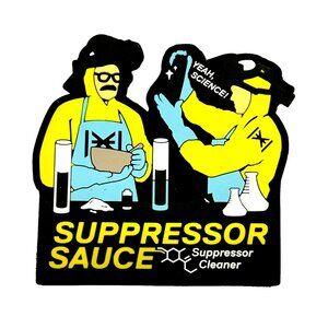 HUXWRX “Suppressor Sauce” Large PVC Patch 4" x 3.5" Shot Show 2025